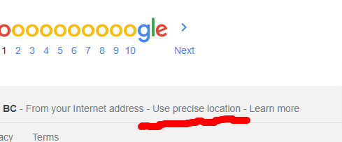 screenshot of the Update Location option to click at the bottom of the page in Google search