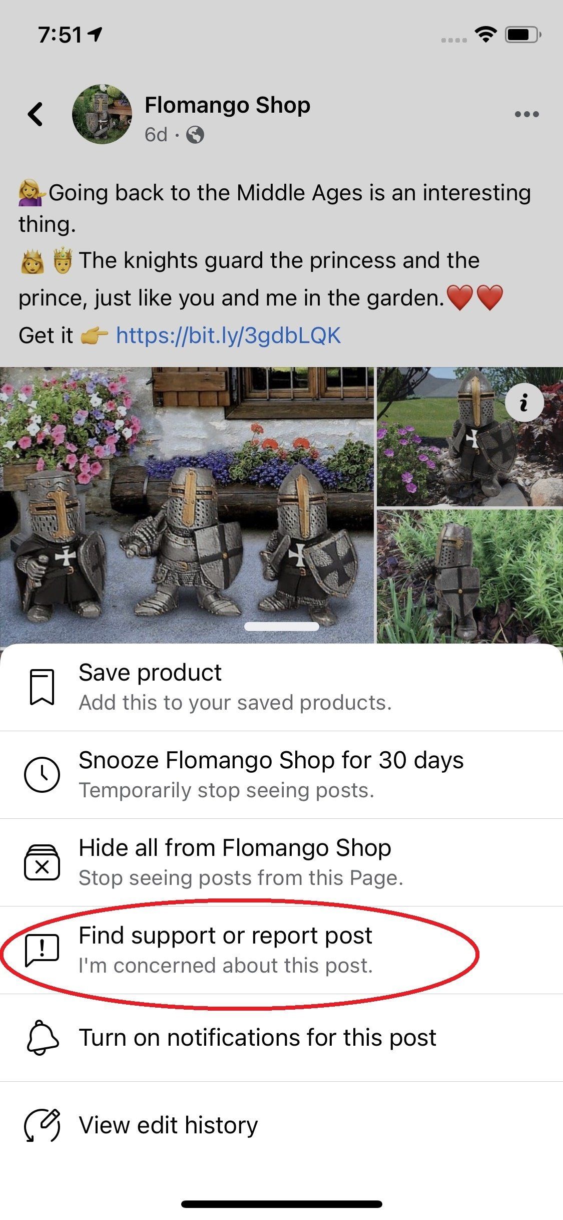 steps for reporting a scam post