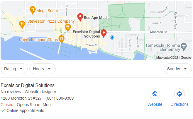 Google My Business location for Excelsior Digital Solutions