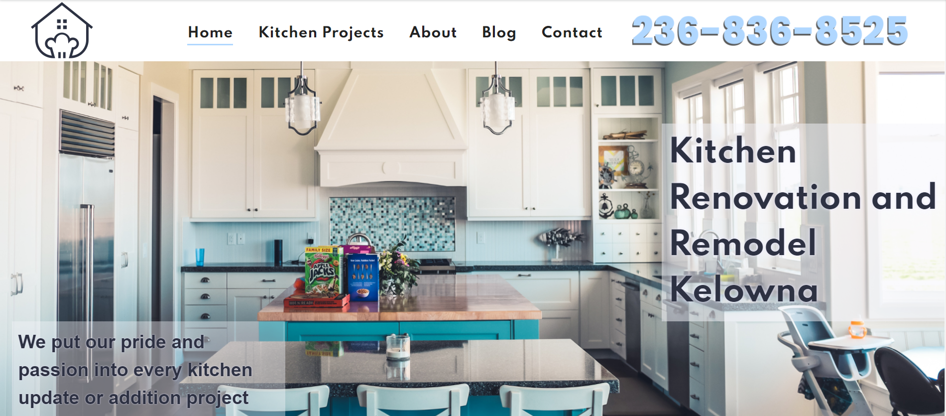 Image of a kitchen renovation designer and contractor site