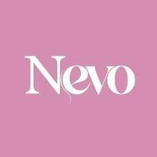 The logo for nevo is on a pink background.