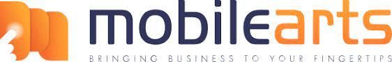 A blue and orange logo for mobilearts