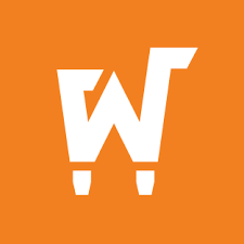 A white letter w on an orange background