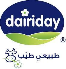 The logo for dairiday is blue and green with a cow and a flower.