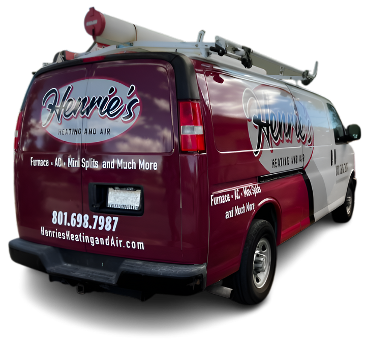 Henrie’s Heating and Air service van in Salt Lake City Utah