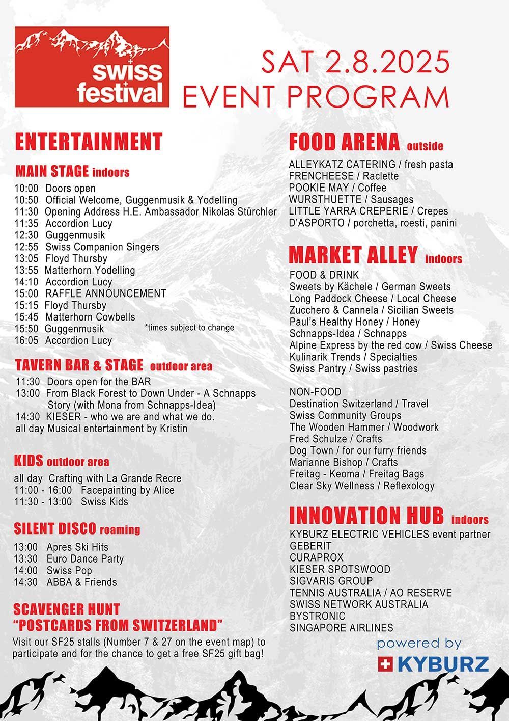 Swiss Festival 2025 Program