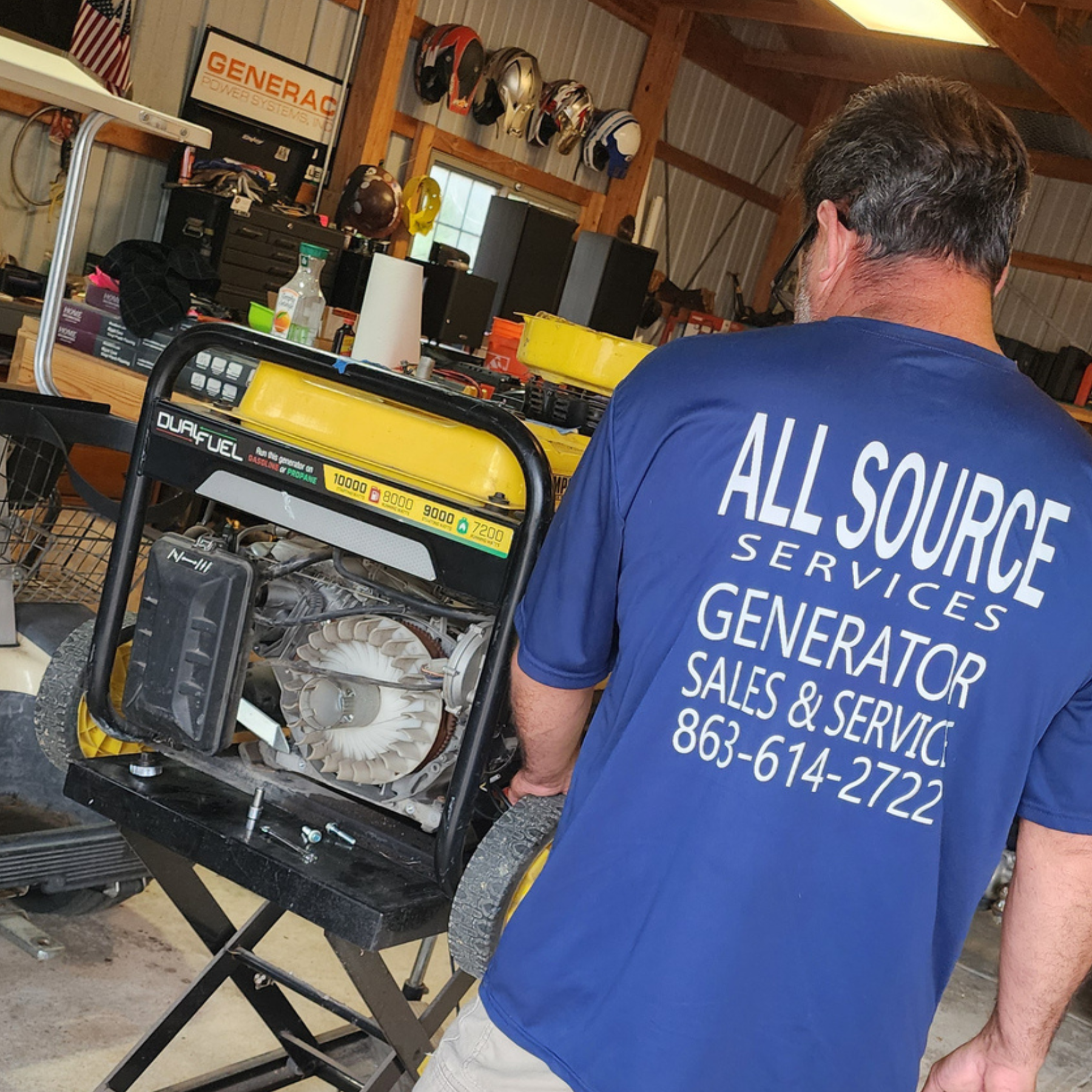Electrician connects wires to solar panel inverter on a building exterior. Electrician connects wires to solar panel inverter on a building exterior.