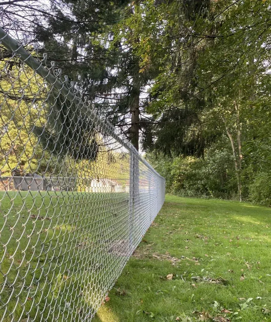 A chain link fence installation in Troy, MI by Elite Wood Fencing