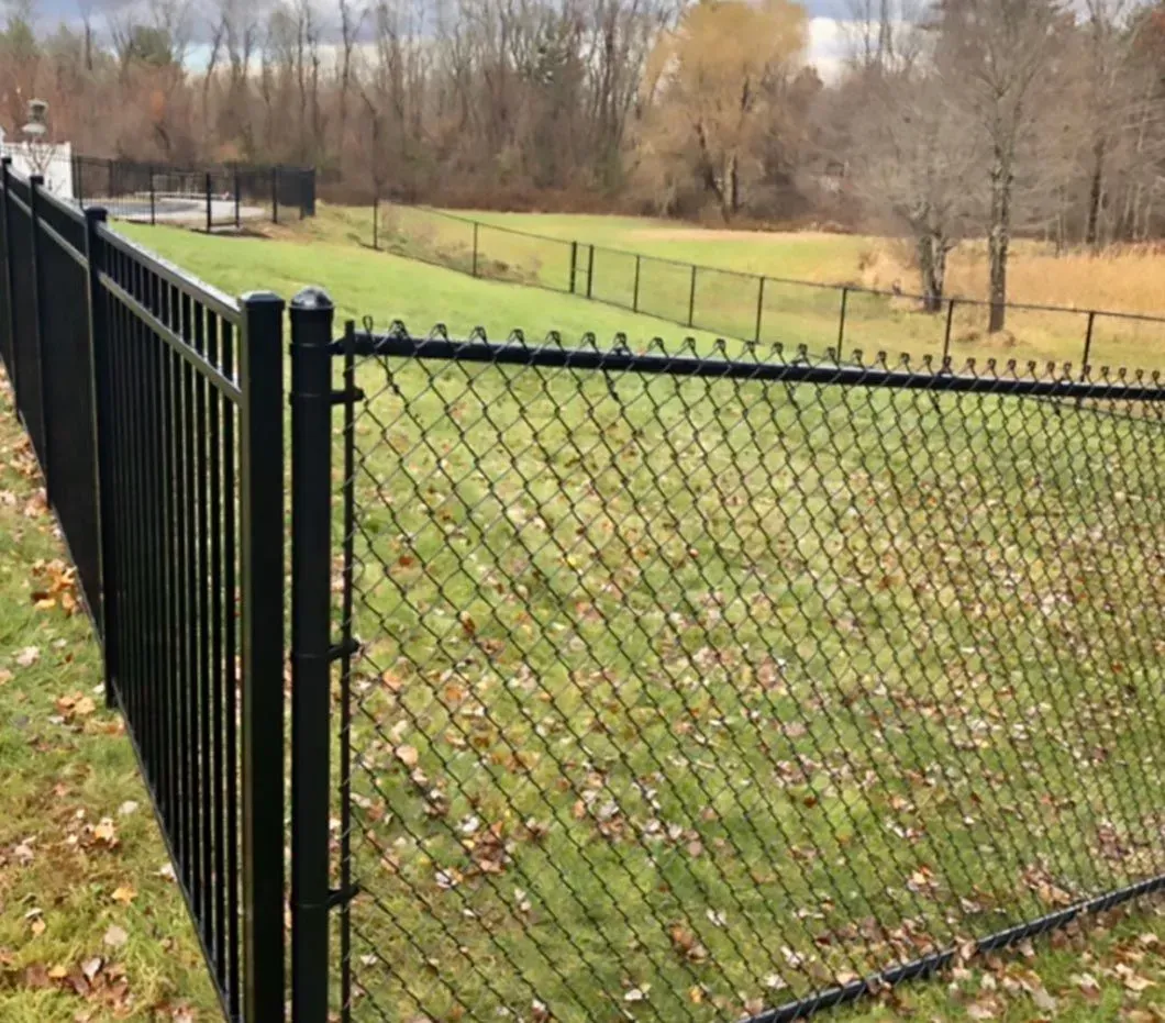 A chain link fence installation in Troy, MI by Elite Wood Fencing