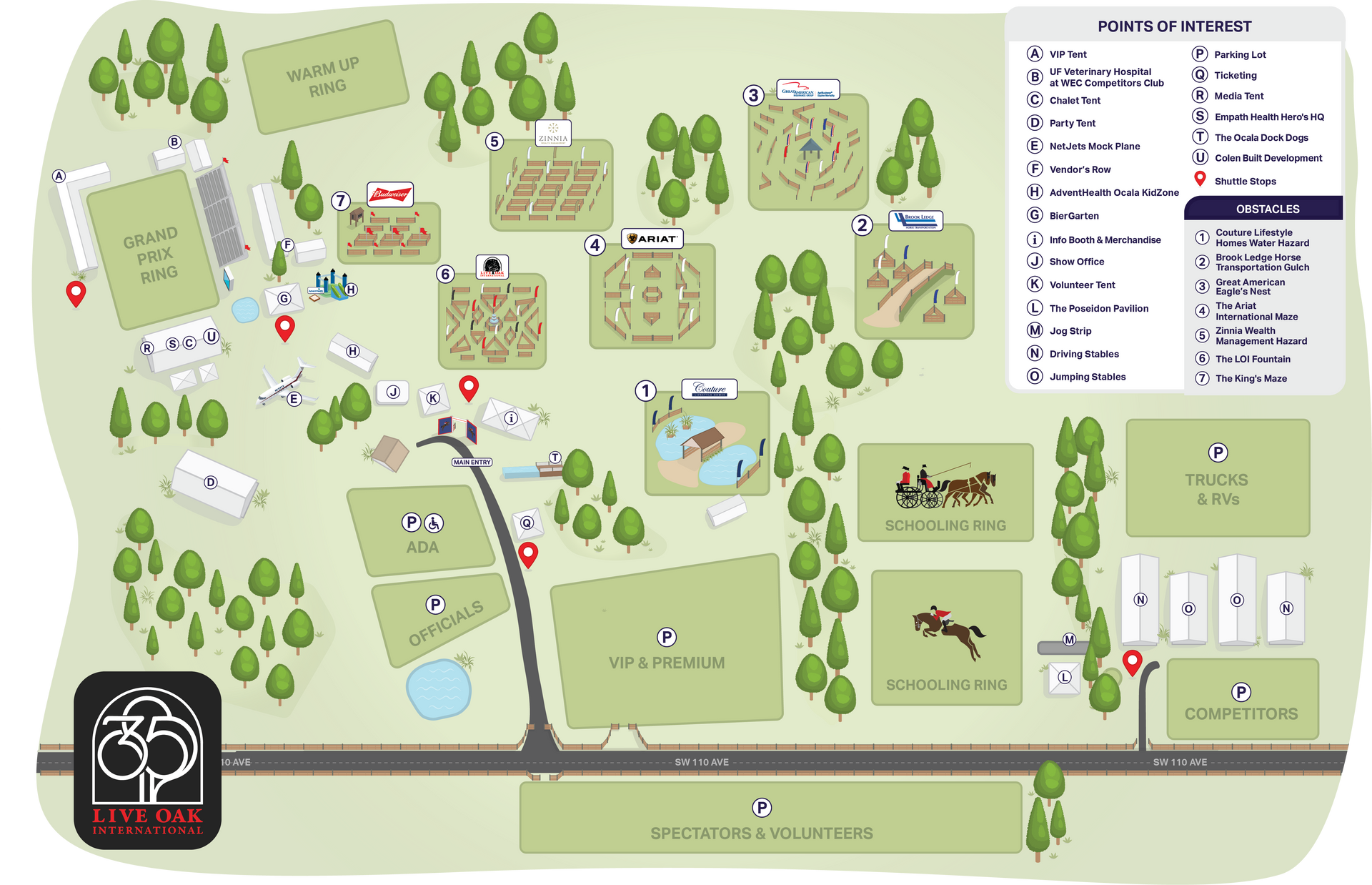 Live Oak International 2026 Event Map