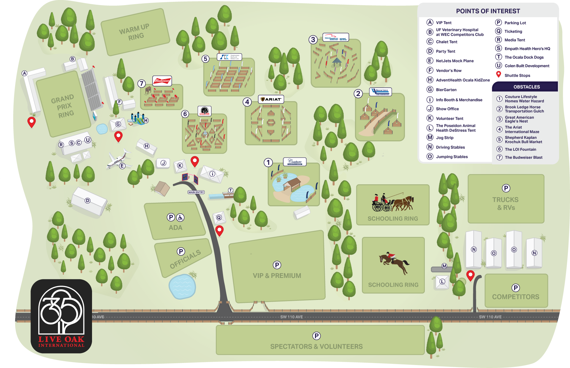 Live Oak International 2025 Event Map