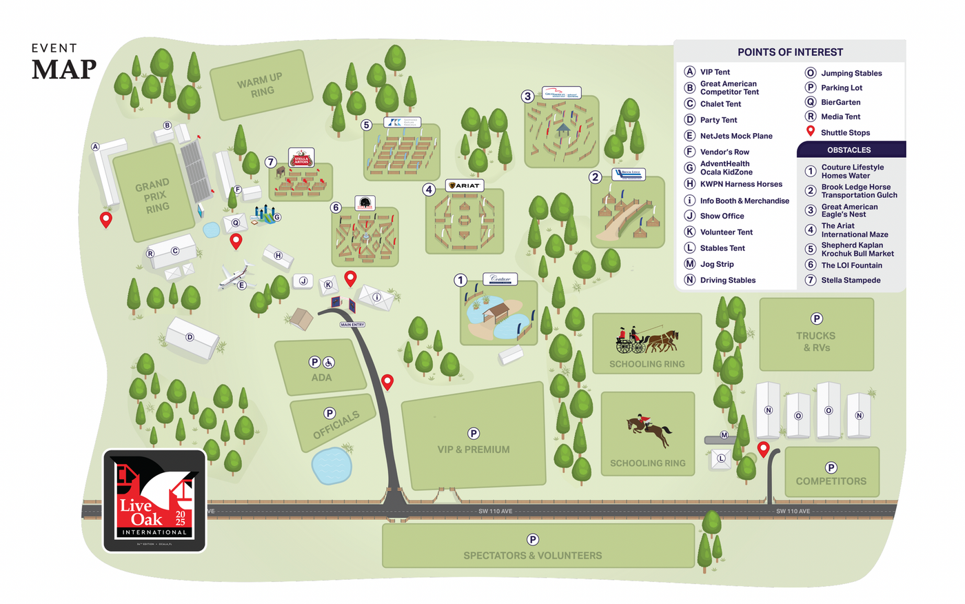 Live Oak International 2025 Event Map