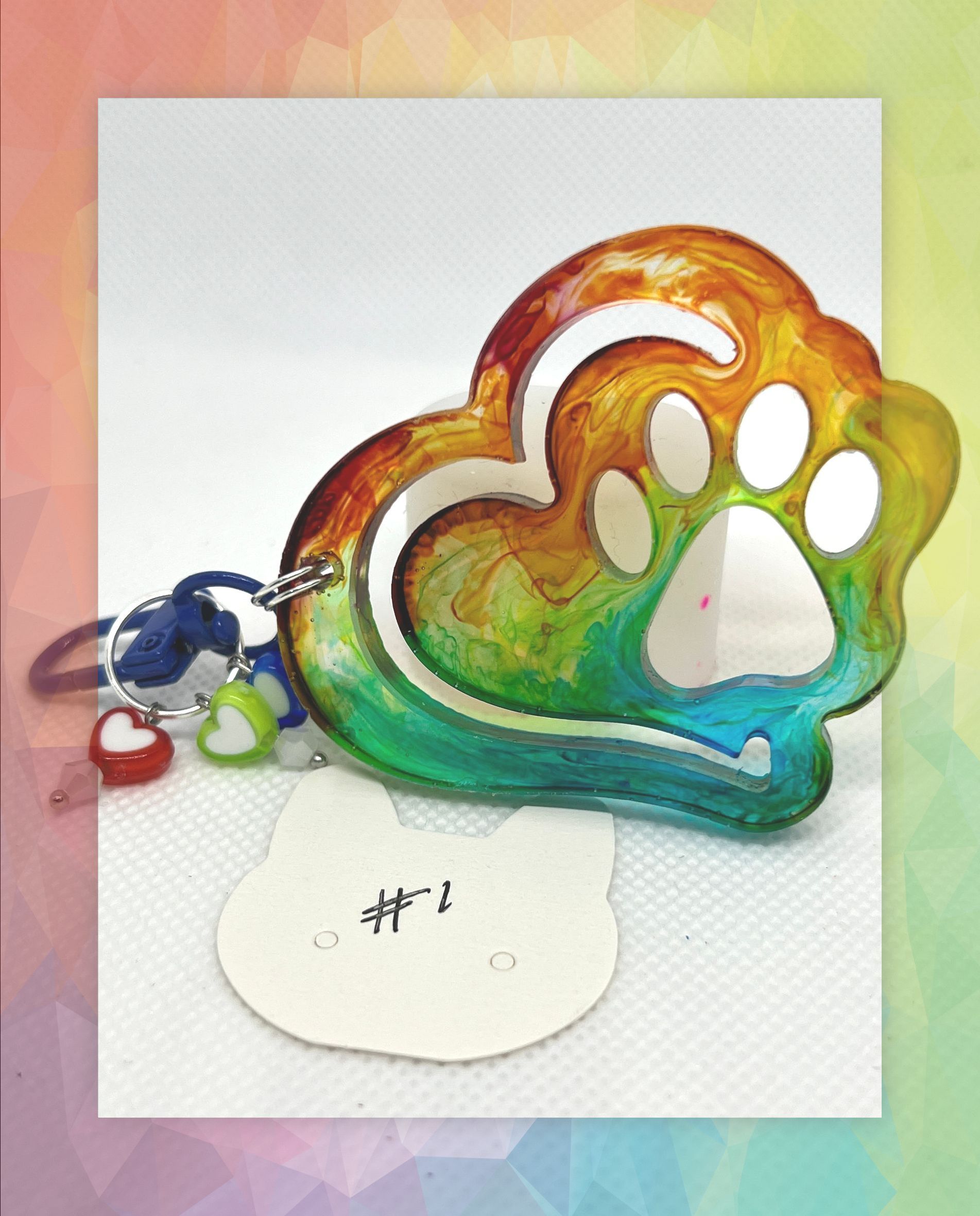 Rainbow Heart Keychain 6241