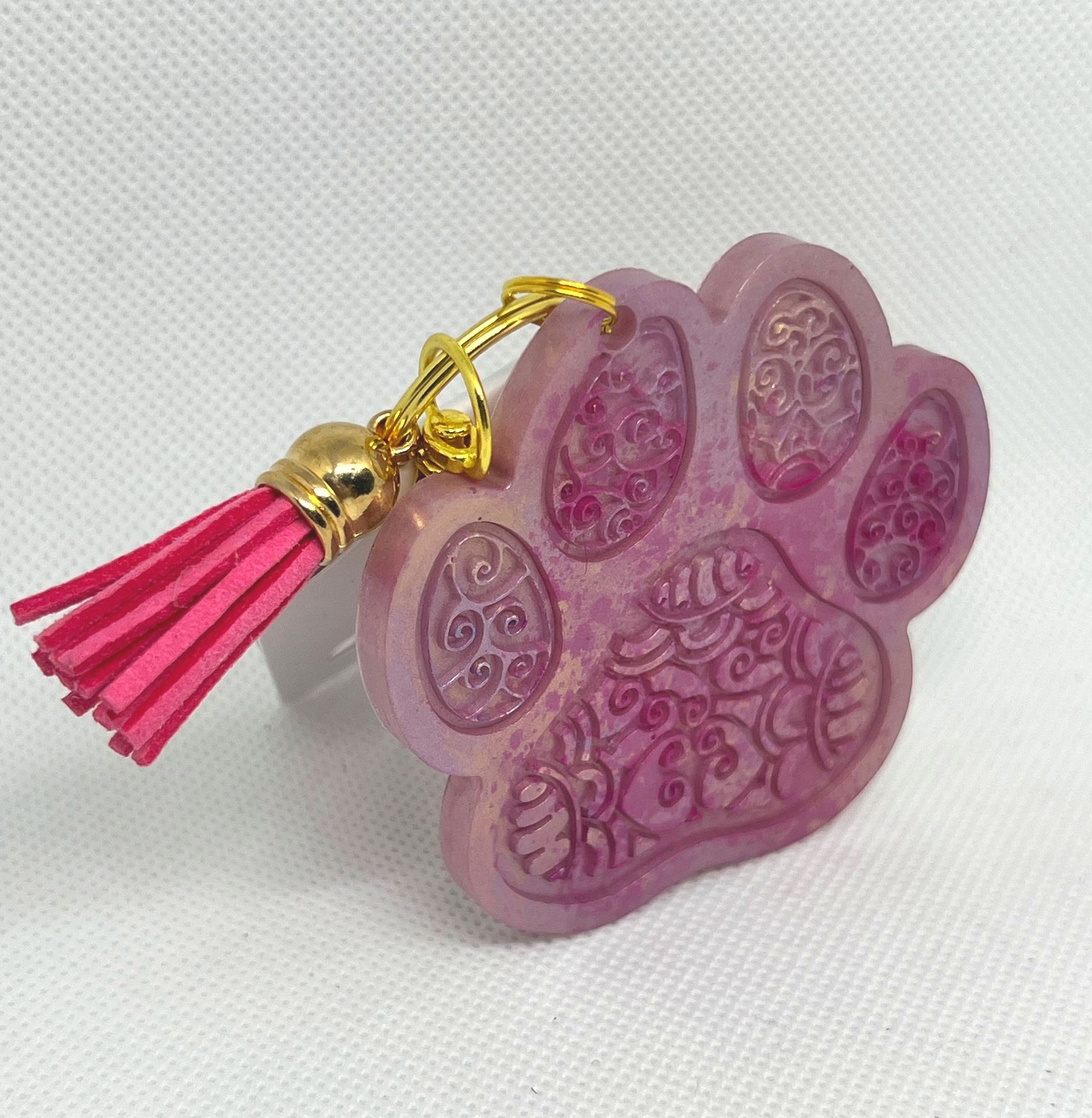 Lacey Inlay Paw  Keychain 72494