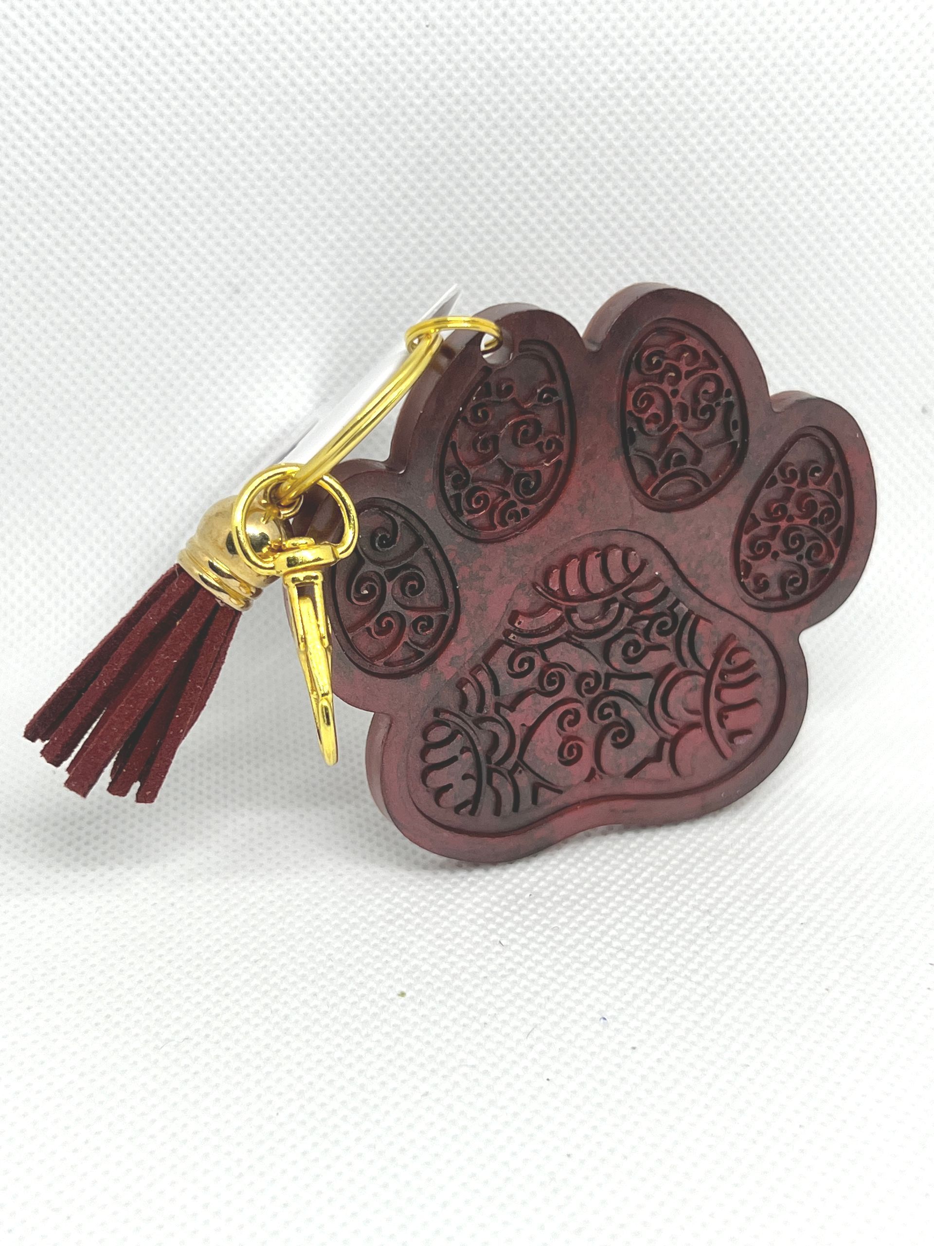 Lacey Inlay Paw  Keychain 72493