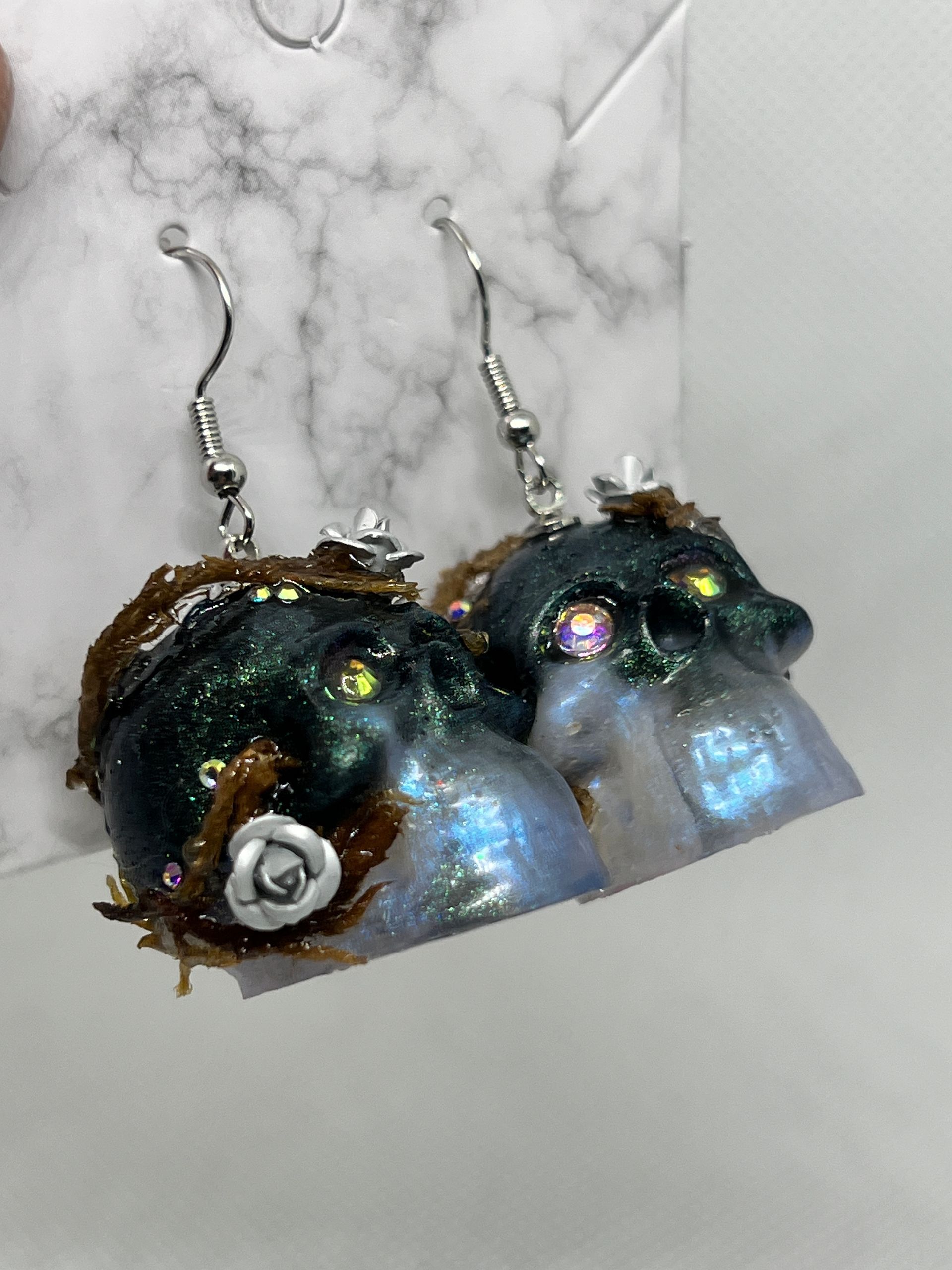 Skull Earrings with Extra Embellishments 7244