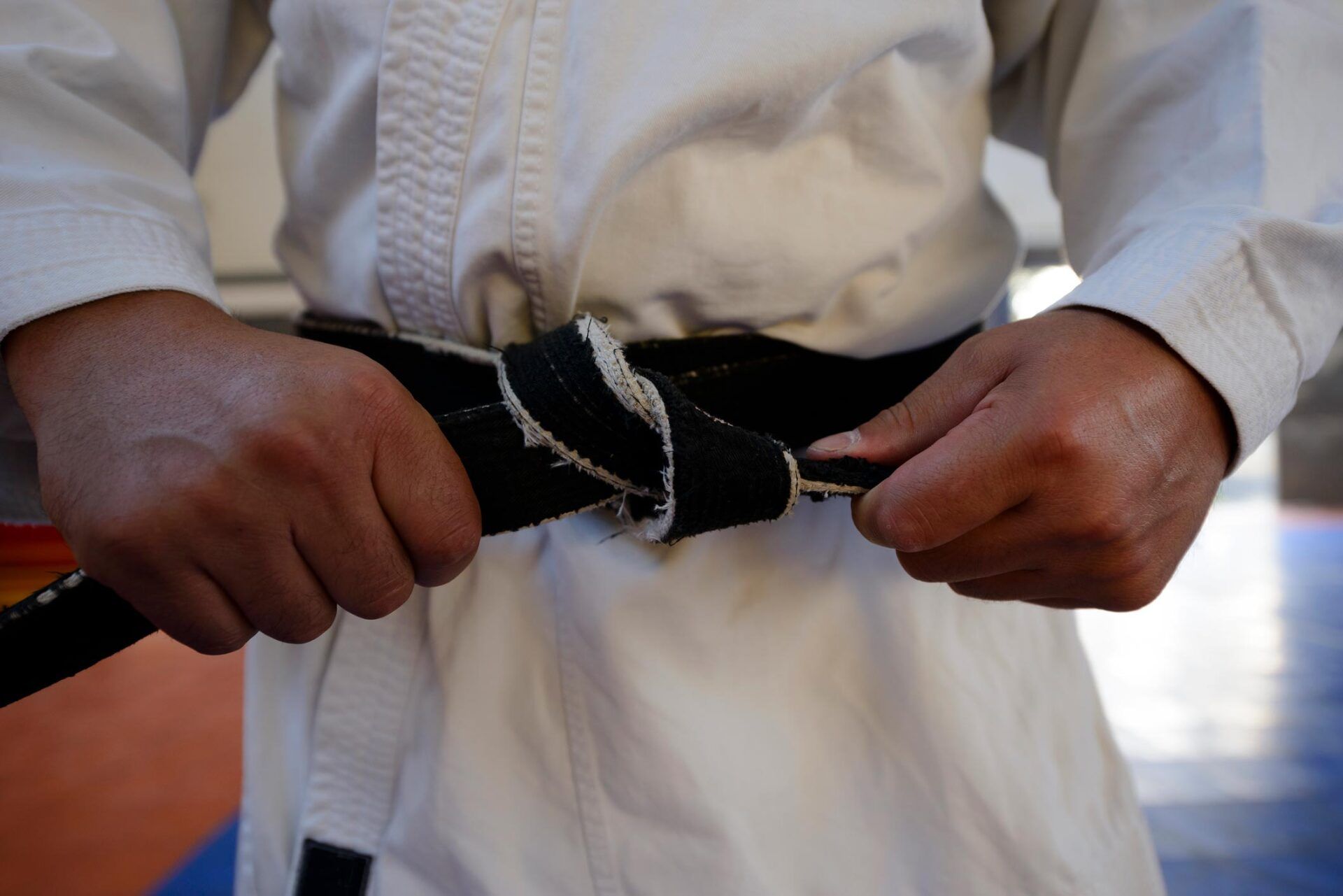 People practicing karate