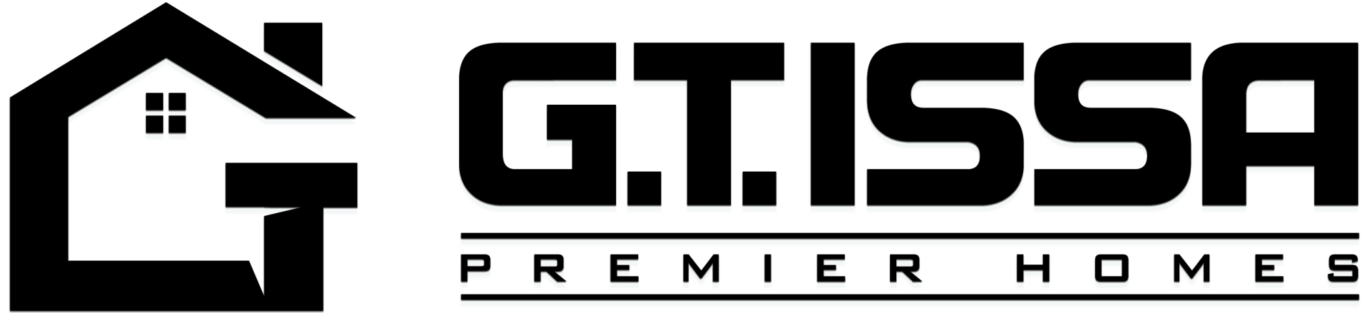 A black and white logo for gtissa premier homes
