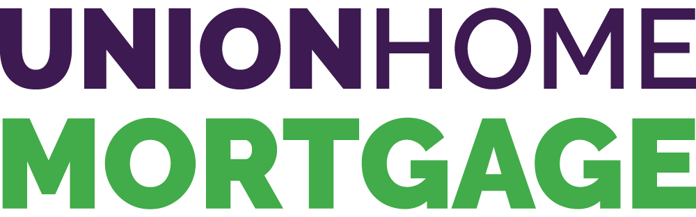 Union Home Mortgage logo in purple and green.