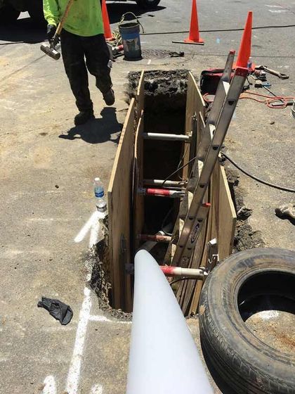 Workers Installing Sewer — Sewer Inspection in Oakland, CA