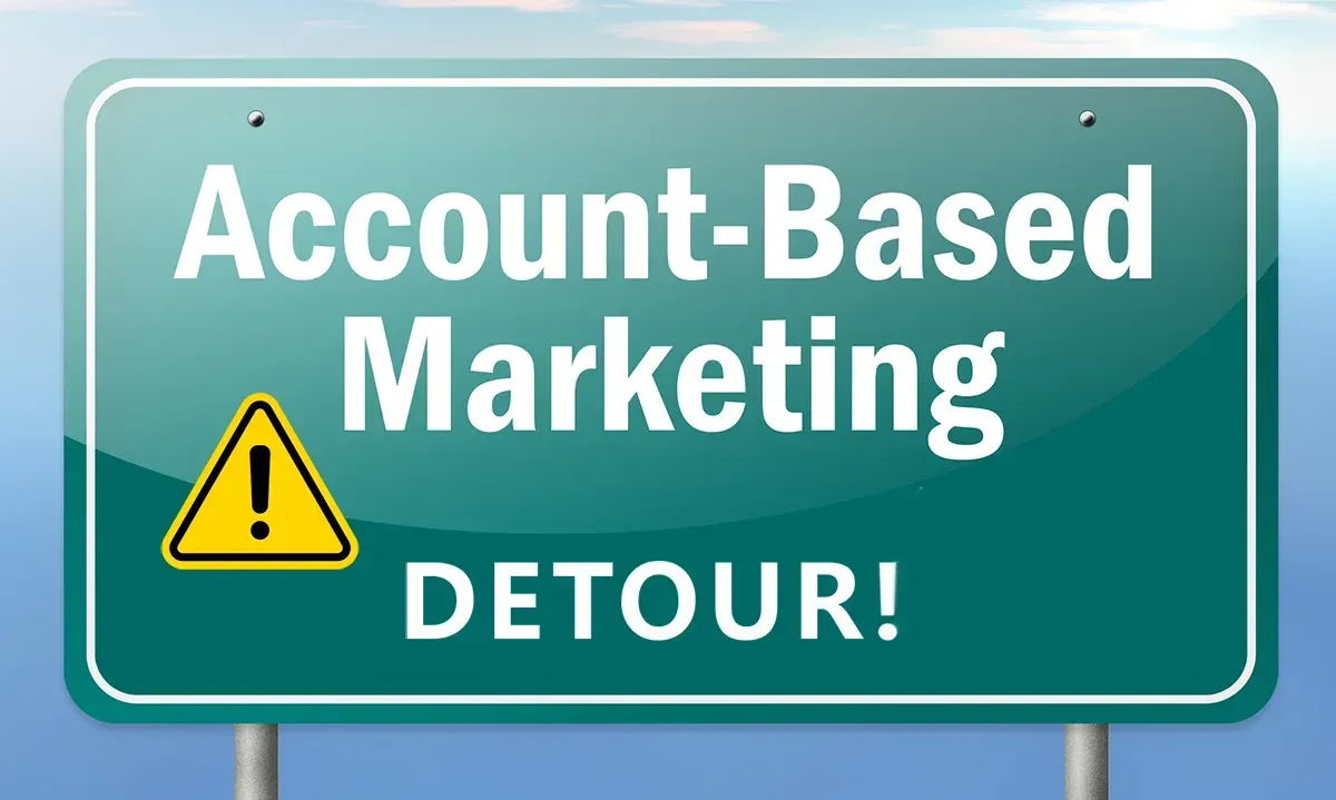 A sign that says account-based marketing detour on it