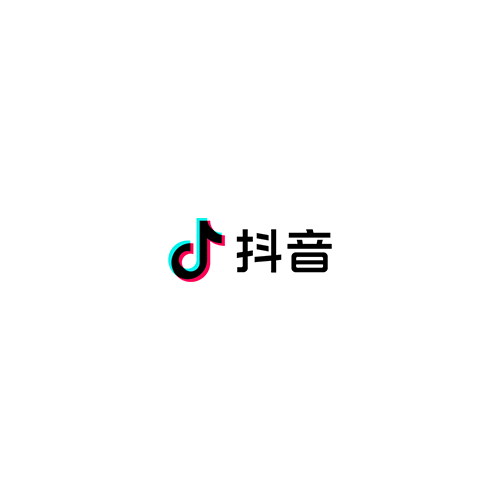 A tiktok logo with chinese characters on a white background.