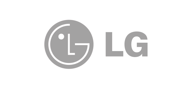 The lg logo is a gray logo on a white background.