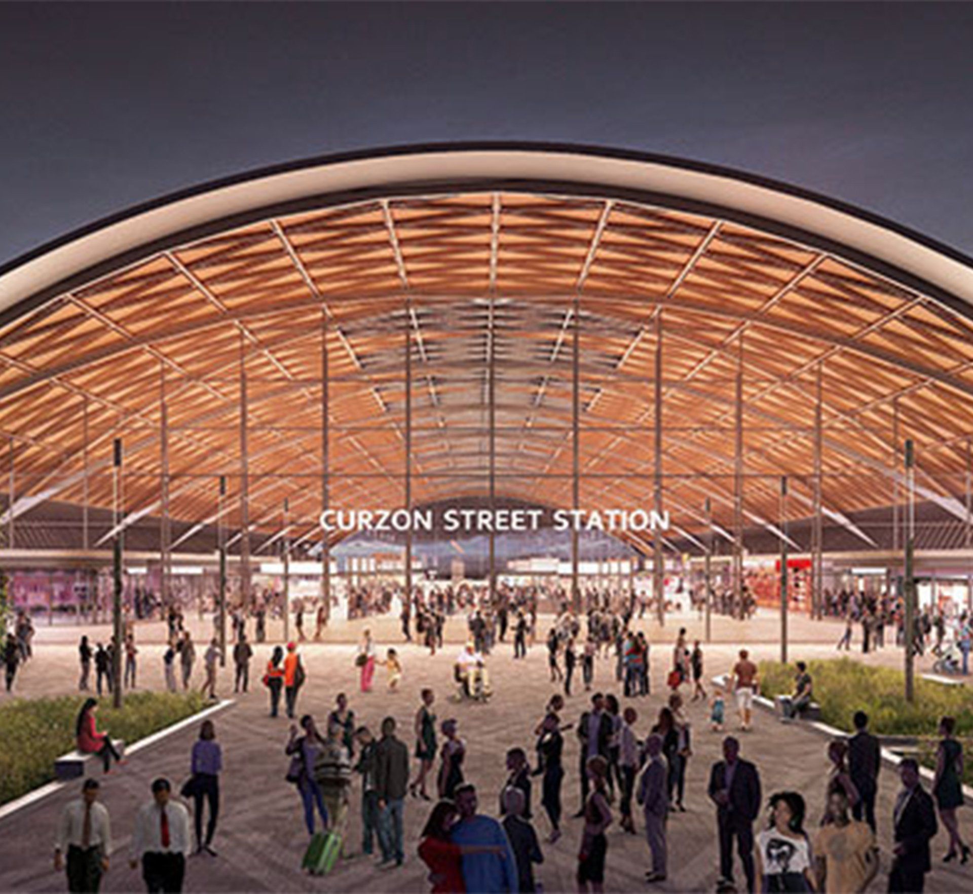 An artist 's impression of the curzon street station