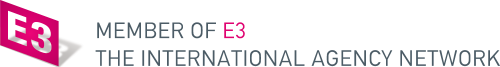 A member of e3 the international agency network logo