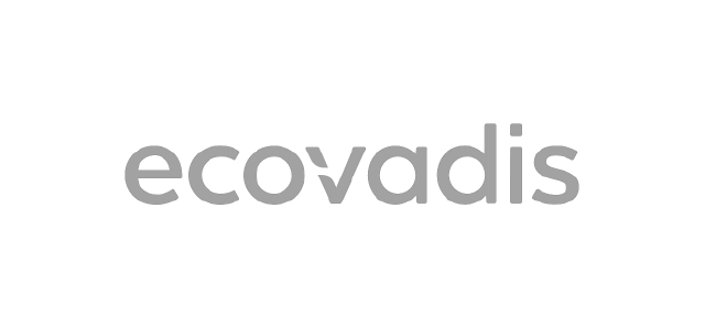 A logo for a company called ecovadis on a white background.