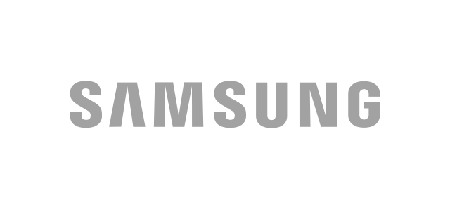 The samsung logo is on a white background.