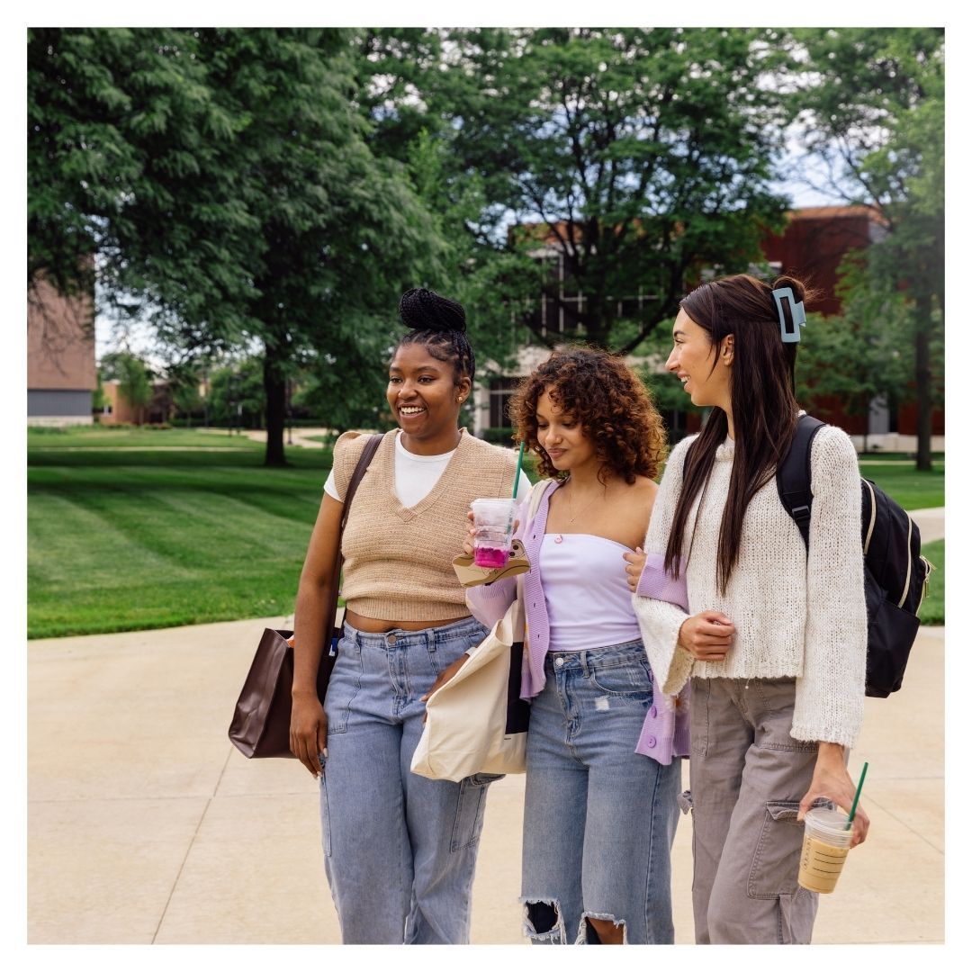 college students walking to class