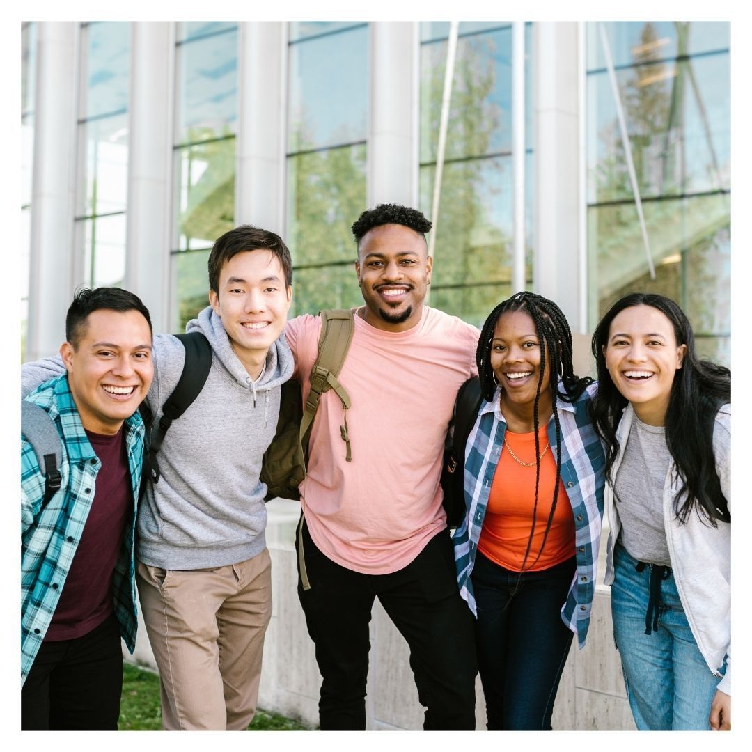 college students standing together