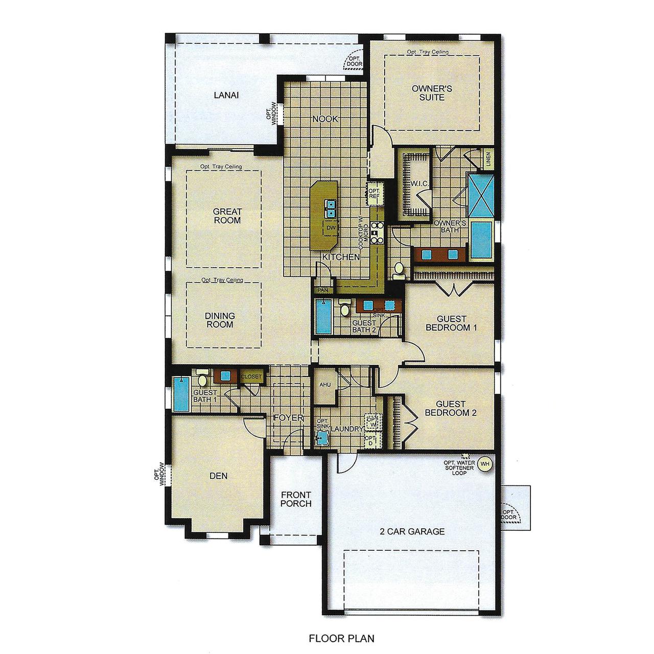 Home Model Series 2500 Floor Plan — Tampa, FL — Coastal Pointe
