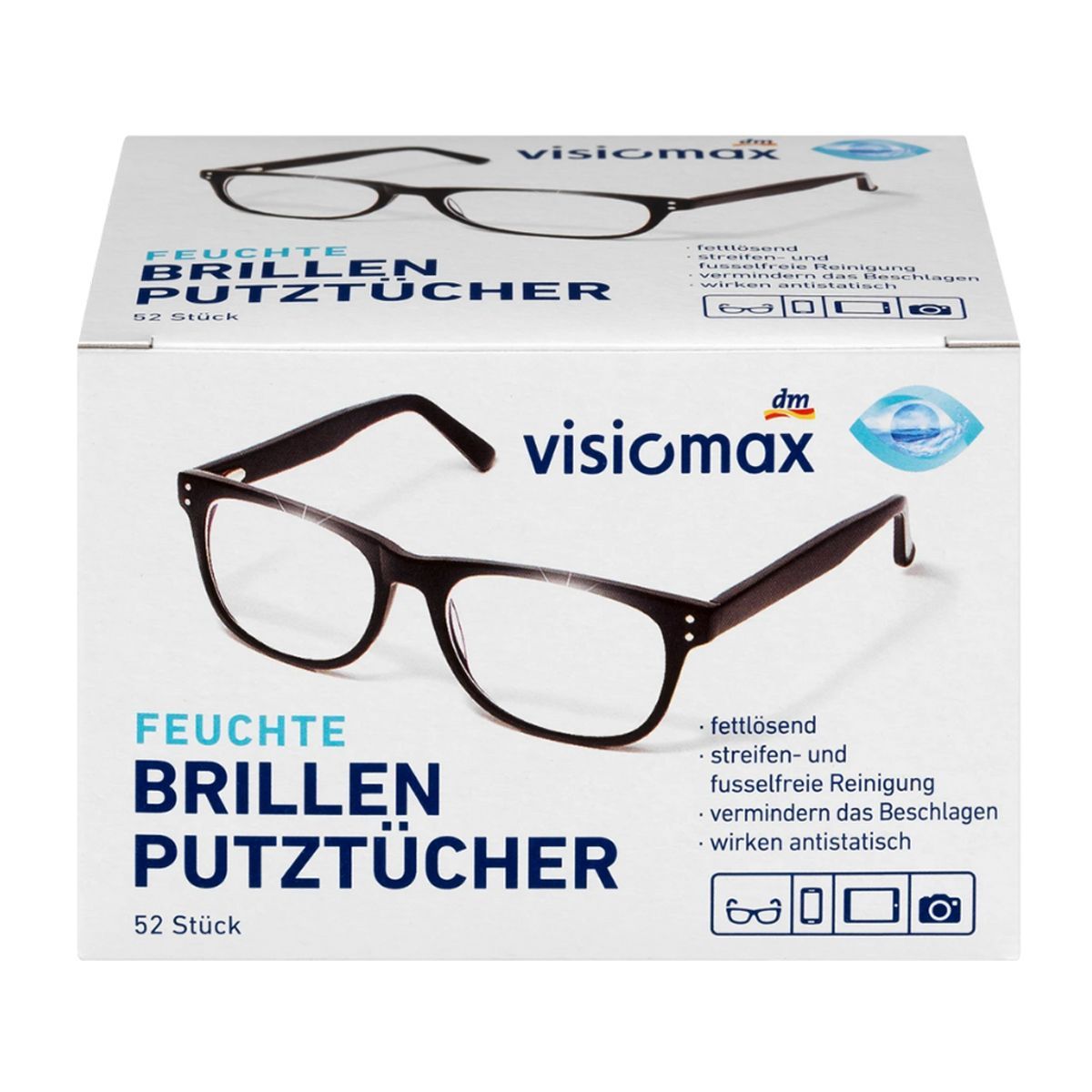 德國visiomax多功能好用拭鏡布52片入 眼鏡螢幕手機都可用