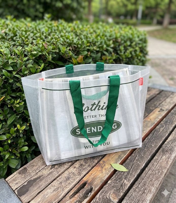 【買一送一】韓國大創 大號編織防水環保肩背袋購物袋