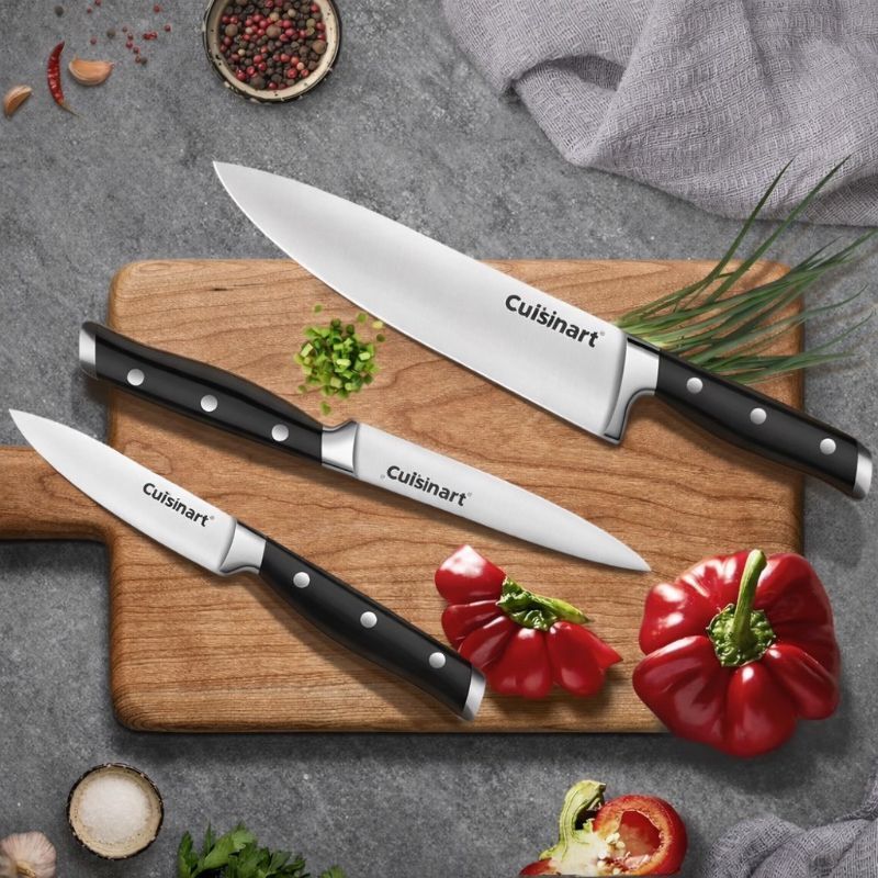 美國專櫃品牌 Cuisinart 餐廚界老字號經典氮鋼三件刀具組