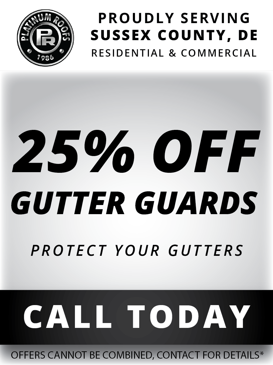 An advertisement for gutter guards in sussex county