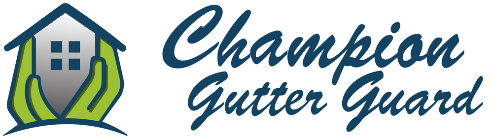 A logo for a company called champion gutter guard.