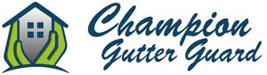 A logo for a company called champion gutter guard.