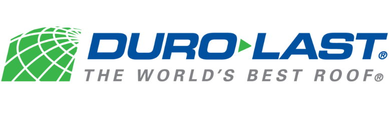 The logo for duro last is the world 's best roof.