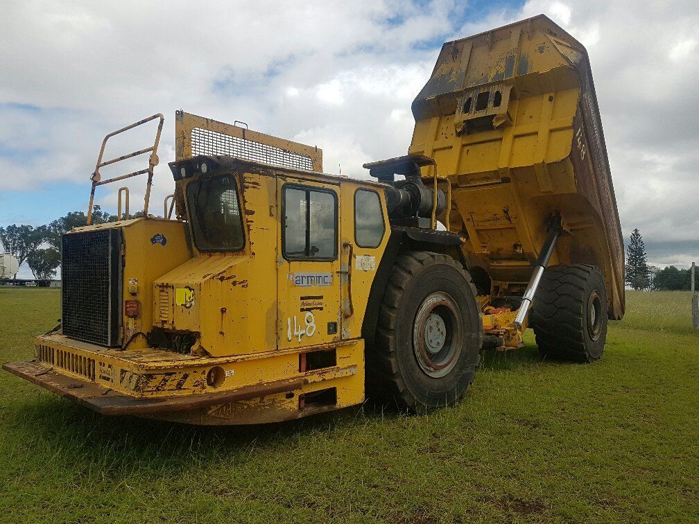 used yellow mining truck