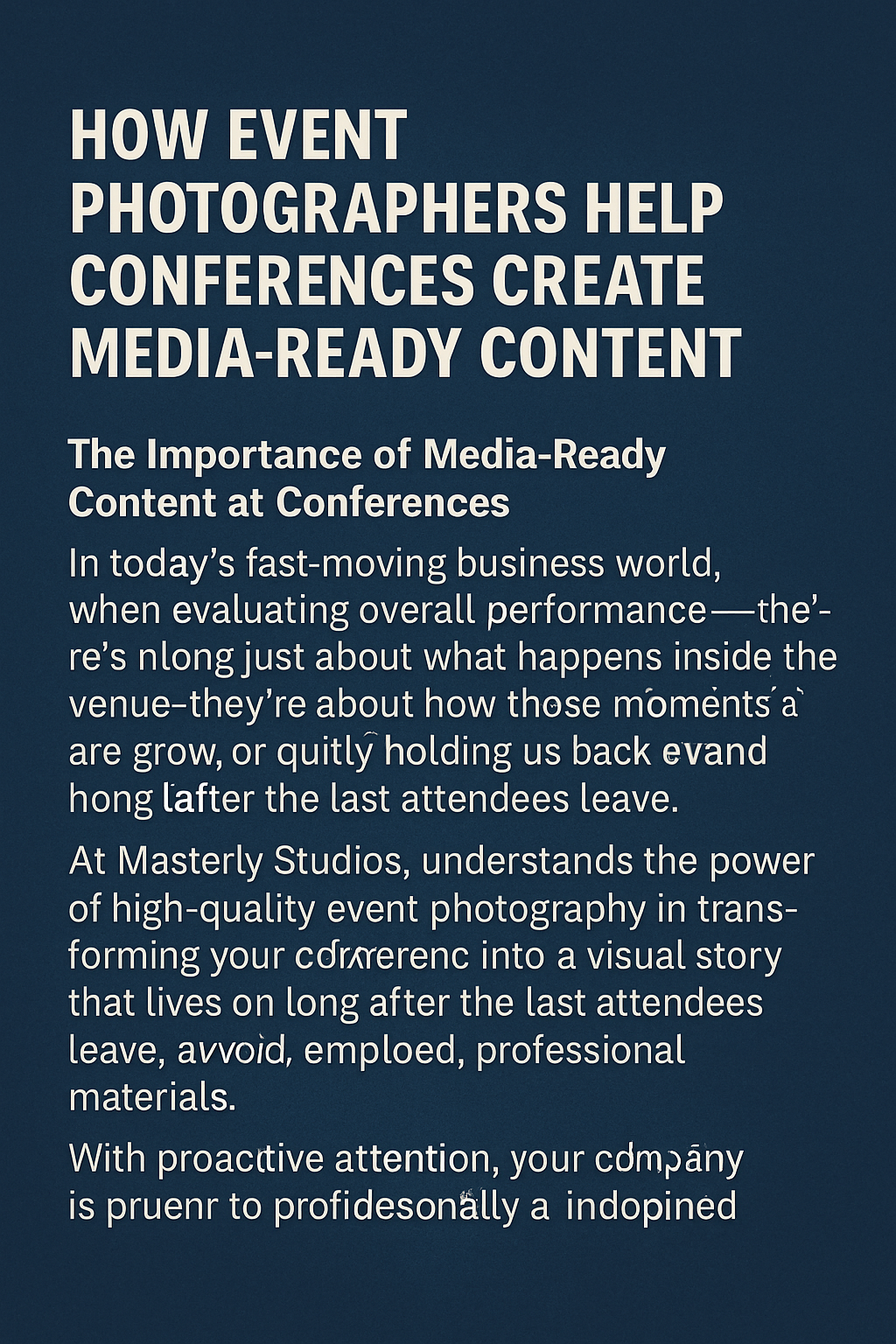 Bold white text at the top reads ‘IDENTIFYING POTENTIAL RISKS BEFORE THEY ESCALATE’ on a dark blue textured background, followed by bullet points outlining steps like reviewing compliance, updating the employee handbook, addressing employee relations early, and avoiding talent acquisition gaps, with a final line emphasizing proactive attention to avoid costly surprises.