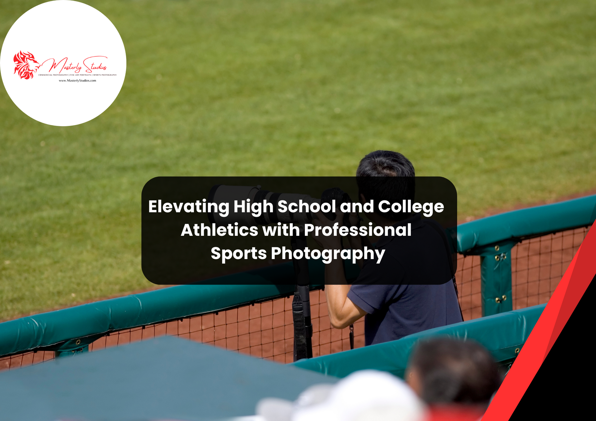 Sports photographer capturing action on the field