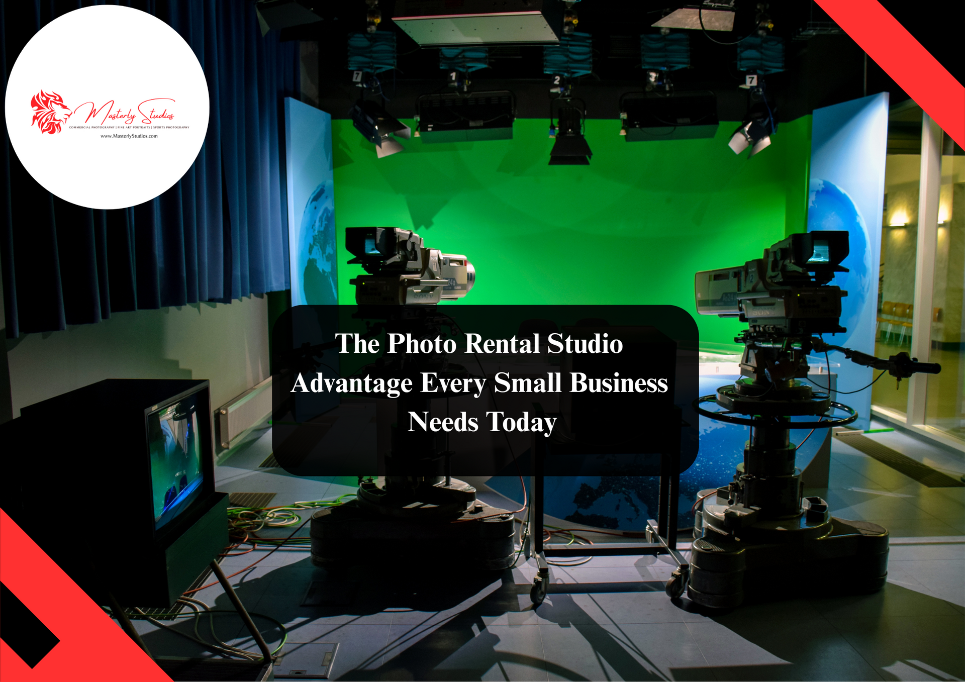 Photo rental studio with natural light and equipment