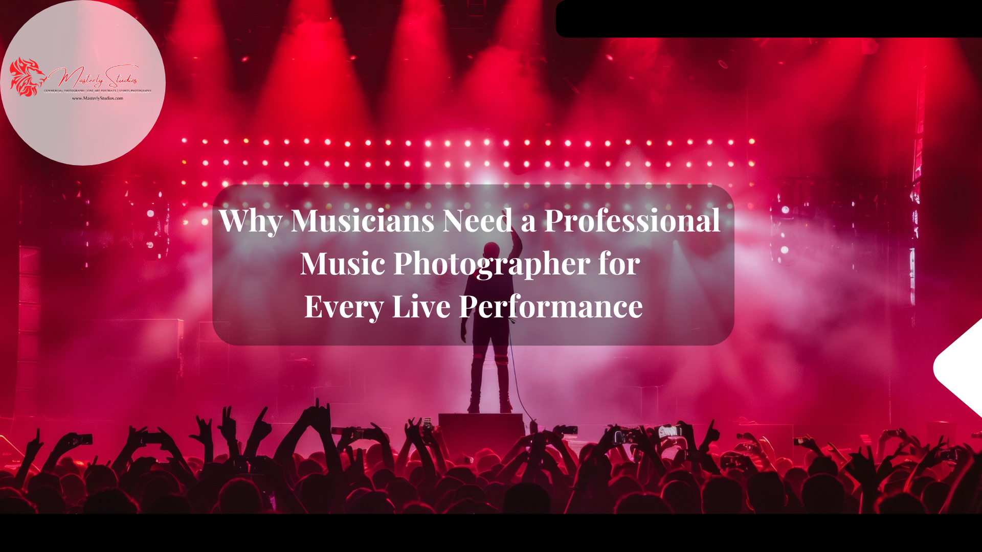 Professional music photographer capturing a live concert performance