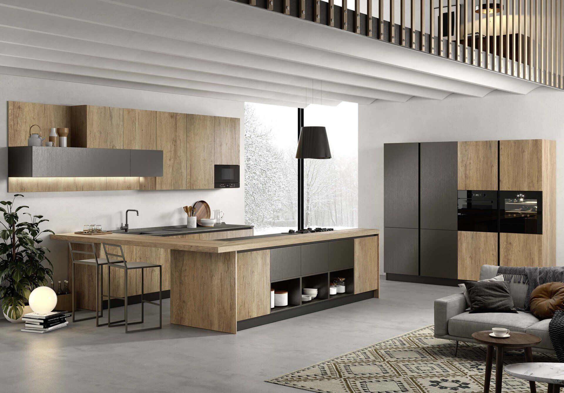 cucina urban con isola