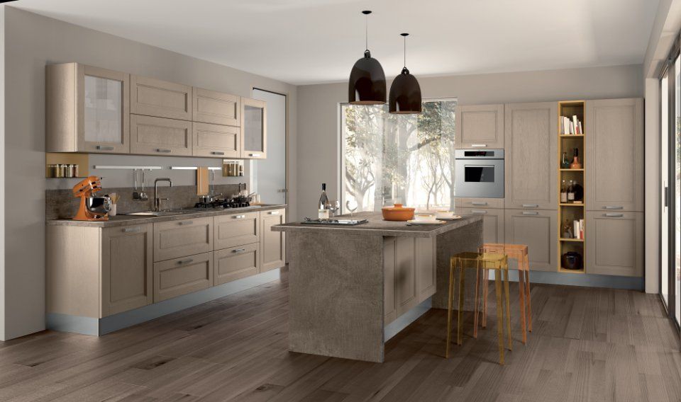 cucina moderna con isola al centro