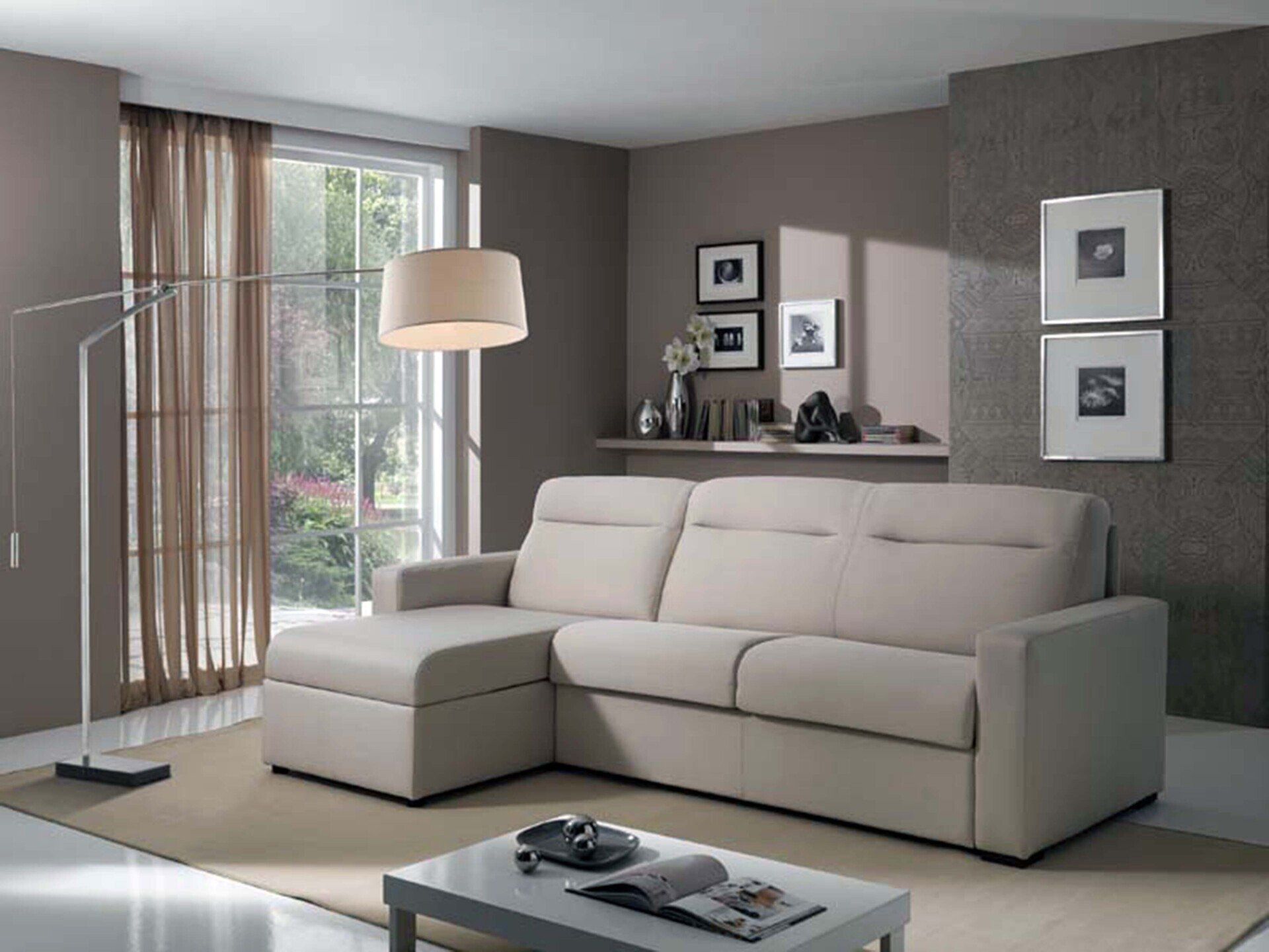 divano letto con penisola