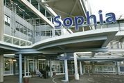 A large building with the name sophia written on it.